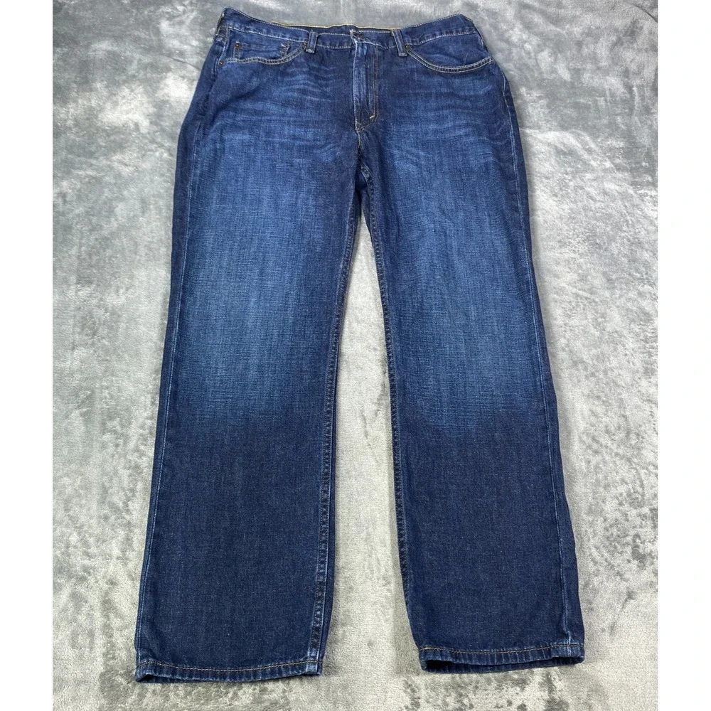 Levis 514 Jeans Mens Fits 36x29 Straight Fit Dark Wash Indigo Denim Fade Classic